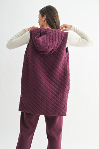 Ashlyn Quilted Vest - Plum