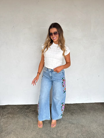 Evie Floral Embroidered Jeans