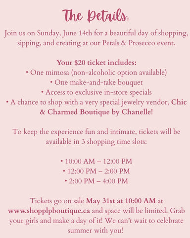 Petals & Prosecco 12pm-2pm