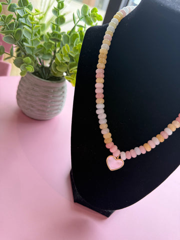 Cotton Candy - Chunky Bead+Heart Charm