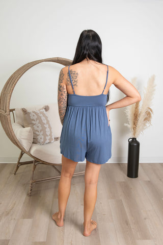 Essentials Romper -  Indigo Dust