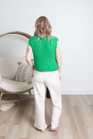 Chunky Knit Vest - Lucky Green