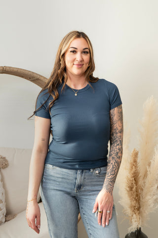 Signature Fitted Tee - Navy