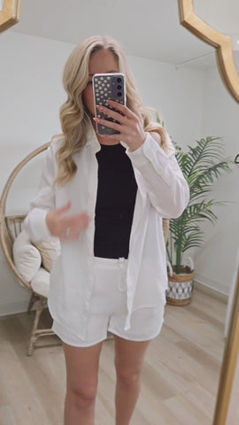 { DEX } Muslin Button Up - White